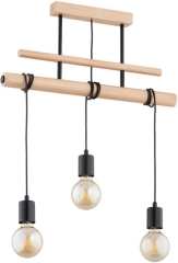 Lampa wisząca Gento 3-punktowa E27 drewno