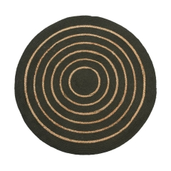 Dywan okrągły z juty czarno-brązowy śr. 90 cm OUTLET