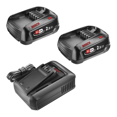 Akumulatory + ładowarka 18 V 2x2,5 Ah Bosch Power 4 All