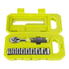 Zestaw z kluczem grzechotkowym 10 elementów 1/4" Ryobi