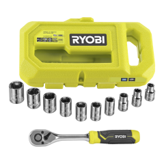 Zestaw z kluczem grzechotkowym 10 elementów 1/4" Ryobi