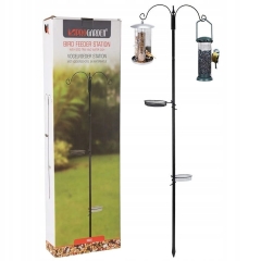 KARMNIK DLA PTAKÓW Duży Stojący Stojak Poidełko Budka Domek Metalowy Czarmy OUTLET