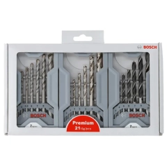 Zestaw wierteł do drewna, metalu, betonu SDS Plus 21 sztuk Premium BOSCH
