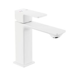 Bateria umywalkowa biała 16.3 cm z korkiem klik-klak Dust KFA Armatura