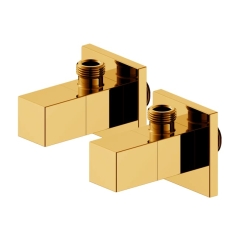 Zawory kątowe 1/2 x 3/8" 2 szt. złoty Agora