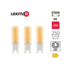 Żarówka LED 3 szt. G9 2,2 W 250 lm Ciepła biel Lexman