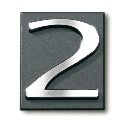 Cyfra 2 samoprzylepna z PCV 4 x 4,7 cm grafitowa