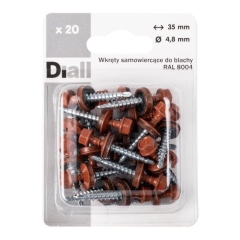 Wkręt samowiercący Diall OD 4,8 x 35 mm brązowy miedziany