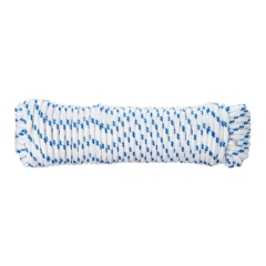 Lina pleciona polipropylenowa Diall 6 mm x 20 m biało-niebieska