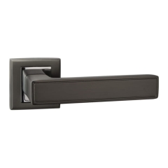 Klamka drzwiowa Schaffner Clara kwadratowy szyld black-mat / chrom