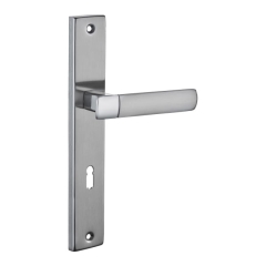 Klamka drzwiowa Schaffner Gold 90 mm na klucz nikiel satyna/chrom