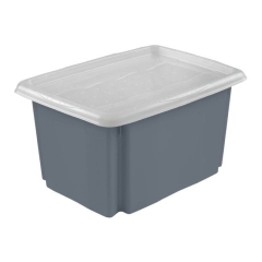 Pojemnik GoodHome Burnham z pokrywką 45 l szary