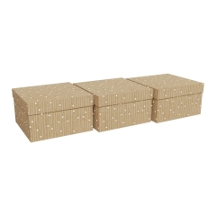 Pudło świąteczne 14 x 14 x 8 cm eco gwiazdy 3 szt.