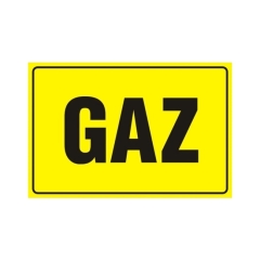 Znak Gaz sztywny plastik nieświecący 10 x 15 cm