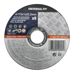 Zestaw tarcz do metalu Universal fit 115 x 1 mm 5 szt.