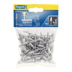 Nity aluminiowe standardowe Rapid śr. 4,8 x 10 mm 100 szt.