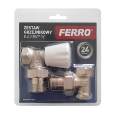 Zestaw grzejnikowy kątowy Ferro 1/2"
