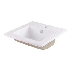 Umywalka wpuszczana GoodHome Tahoe ceramiczna 42 x 42 cm biała