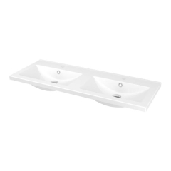 Umywalka ceramiczna GoodHome Nira 120 cm z syfonem
