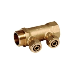 Rozdzielacz PEX Idmar Group 1" x 2 x 16 z zaciskami