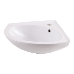 Umywalka ścienna ceramiczna GoodHome Vedi 38,5 x 38,5 cm z otworem na armaturę biała