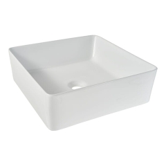 Umywalka nablatowa ceramiczna GoodHome Padma 38,5 x 38,5 cm biała
