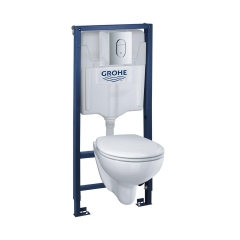 Zestaw podtynkowy WC Grohe Bau z miską bezkołnierzową i deską wolnoopadającą