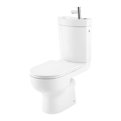 Kompakt WC GoodHome Cavally bezkołnierzowy 3/6 l z umywalką i deską wolnoopadającą