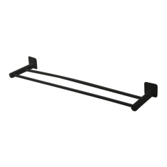 Wieszak podwójny na ręczniki GoodHome Koros 60 cm czarny