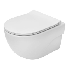 Miska WC wisząca Roca Teras bezkołnierzowa z deską wolnoopadającą z duroplastu