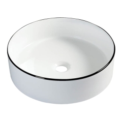 Umywalka nablatowa Sepio śr. 40 cm czarna