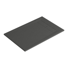 Brodzik konglomeratowy GoodHome Luiro prostokątny 80 x 120 cm czarny
