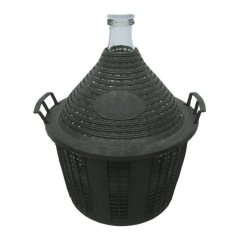 Balon do wina Terdens 10 l w plastikowym koszu