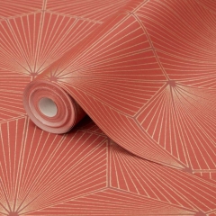 Tapeta winylowa na flizelinie GoodHome hexagon czerwona