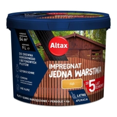 Impregnat Altax Jedna Warstwa dąb 9 l