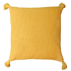 Poduszka GoodHome Tassels 45 x 45 cm musztardowa