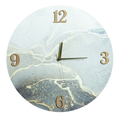 Zegar Eurofirany 60 x 5 x 60 cm marmur srebrny / złoty