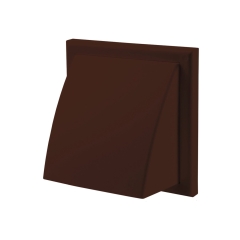 Wylot ścienny z okapem Vents 154 x 86 mm fi 100 mm brązowy
