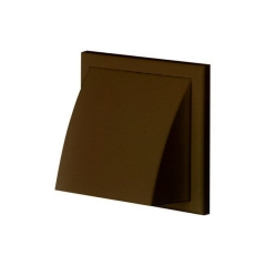 Wylot ścienny z okapem Vents 187 x 101 mm fi 125 mm brązowy