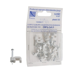 Uchwyty kablowe Elgotech plastikowe 2 x 0,5 mm białe 25 szt.
