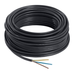 Kabel zasilający H05VVF 3 x 1,5 mm2 25 m czarny