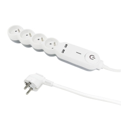 Przedłużacz mieszkaniowy Diall 4 x 16 A 2 x USB 2 m