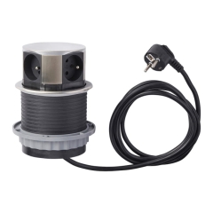 Listwa wysuwana Otio 100 mm 3 gniazda z uziemieniem 16 A 2 USB 3 x 1,5 mm2 2 m