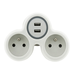 Rozgałęźnik Diall 2 gniazda z uziemieniem 16 A 2 USB