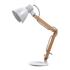 Lampa biurkowa GoodHome Peroten E27 biała matowa