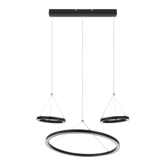 Lampa wisząca LED GoodHome Taphao 3-punktowa czarna matowa