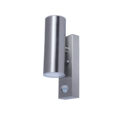 Kinkiet ogrodowy LED Blooma Candiac z czujnikiem ruchu 2 x 350 lm 3000 K stal szczotkowana