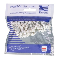Uchwyty kablowe płaskie 2x0,5mm białe 100szt