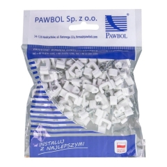 Uchwyty kablowe płaskie 2x1,5mm białe 100szt