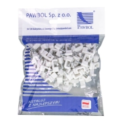 Uchwyty kablowe płaskie 2x2,5mm białe 100szt